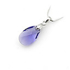 Water-drop Shaped Crystal And 925 Sterling Silver With Platinum Plated Pendant - Purple