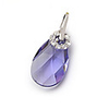 Water-drop Shaped Crystal And 925 Sterling Silver With Platinum Plated Pendant - Purple
