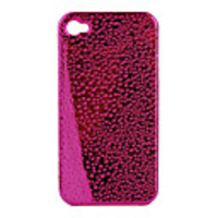 Water Drops Style Protective Plastic Back Case for iPhone 4 - Purple