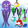 Water Toys Bathtub Pool Toys Water Play Sets Bath Toys Marine animal ABS Lighting Floating Pool Bathtub Kid