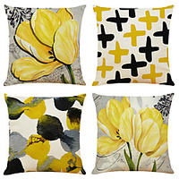 Watercolor Double Side Cushion Cover 4PC Soft Decorative Square Throw Pillow Cover Cushion Case Pillowcase for Bedroom Livingroom Superior Quality Machine Washable Indoor Cushion for Sofa Couch Bed Chair miniinthebox