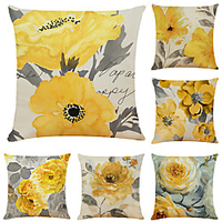 Watercolor Double Side Cushion Cover 6PC Soft Decorative Square Throw Pillow Cover Cushion Case Pillowcase for Bedroom Livingroom Superior Quality Machine Washable Indoor Cushion for Sofa Couch Bed Chair miniinthebox