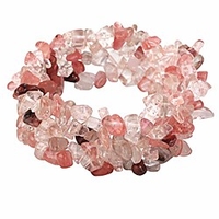 watermelon quartz stretch cuff bracelet 5 layer braided chunky chakra bracelet white handmade jewelry for women teen girls 7.5