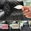 waterproof Car Auto Seat Back Rectangle Faux Leather Tissue Box Paper Napkin Holder Case wear resistant elastic strap design miniinthebox