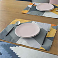 Waterproof Double-layer Japanese Geometric Insulation Placemat Heat-resistant Non-slip Pot Mat 4pcs