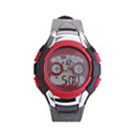 Waterproof EL Digital Stopwatch Sport Wristwatch (Black)