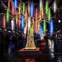 Waterproof Meteor Shower Rain 8 Tubes LED Light 30cm 11.8inch for Christmas Tree Decoration Outdoor Wedding Banquet Garden Holidays Decoration