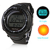 Waterproof Solar Powered Watch with Alarm EL Light Chronograph - Black