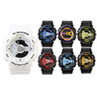 Waterproof Sporty Double Movement Digital Stop Watch with Night Light - 3 Pack Random Color