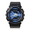 Waterproof Sporty Double Movement Digital Stop Watch with Night Light - Dark Blue