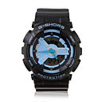 Waterproof Sporty Double Movement Digital Stop Watch with Night Light - Light Blue