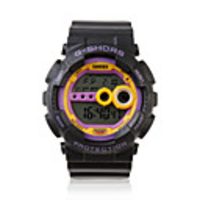 Waterproof Sporty Double Movement Digital Stop Watch with Night Light - Purple