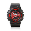 Waterproof Sporty Double Movement Digital Stop Watch with Night Light - Red