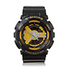 Waterproof Sporty Double Movement Digital Stop Watch with Night Light - Yellow