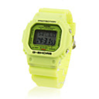 Waterproof Sporty Single Movement Digital Stop Watch with Night Light - Green