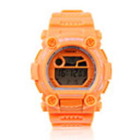 Waterproof Sporty Single Movement Digital Stop Watch with Night Light - Orange