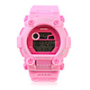 Waterproof Sporty Single Movement Digital Stop Watch with Night Light - Pink
