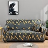 Wave Print 1-Piece Sofa Cover Couch Cover Furniture Protector Soft Stretch Slipcover Spandex Jacquard Fabric Super Fit for 1~4 Cushion Couch and L Shape Sofa, Easy to Install(1 Free Cushion Cover)