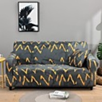 Wave Print 1-Piece Sofa Cover Couch Cover Furniture Protector Soft Stretch Slipcover Spandex Jacquard Fabric Super Fit for 1~4 Cushion Couch and L Shape Sofa, Easy to Install(1 Free Cushion Cover)