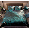 Wave Print 3-Piece Duvet Cover Set Hotel Bedding Sets Comforter Cover with Soft Lightweight Microfiber,  Include 1 Duvet Cover,  2 Pillowcases for Double/Queen/King(1 Pillowcase for Twin/Single)