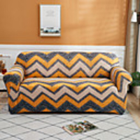Wave Print Sofa Cover Couch Cover Furniture Protector Soft Stretch Sofa Slipcover Spandex Jacquard Fabric Super Fit for 1~4 Cushion Couch and L Shape Sofa, Easy to Install