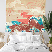 Wave Sun Wall Tapestry Art Decor Blanket Curtain Hanging Home Bedroom Living Room Decoration Polyester miniinthebox