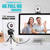 Webcam 4K Mini Web Camera For Computer Laptop With Microphone Ring Light Video Webcam 1080P 2K Live Broadcast Auto Focus Web Cam miniinthebox