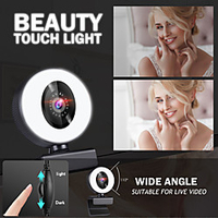 Webcam 4K Mini Web Camera For Computer Laptop With Microphone Ring Light Video Webcam 1080P Live Broadcast Auto Focus Web Cam miniinthebox