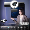 Webcam 8809 Mini Web Camera For Computer Laptop With Microphone Auto Focus Ring Light Video Webcam 1080P 2K Live Broadcast Web Cam 2K Version miniinthebox