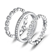 wedding bands wedding rings for women anniversary eternity bands 3 stackable rings cz engagement bridal milgrain marquise infinity 925 sterling silver ring sets size 4-10 (12)