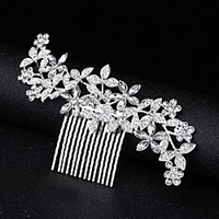Wedding Bridal Alloy Hair Combs / Headdress / Headpiece with Flower / Crystals / Rhinestones 1 PC Wedding / Special Occasion Headpiece miniinthebox