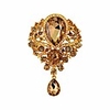 wedding bridal big crystal rhinestone bouquet brooch pin for women (champagne)