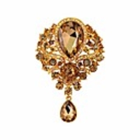 wedding bridal big crystal rhinestone bouquet brooch pin for women (champagne)