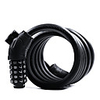 WEST BIKING Password lock Bike Cable Lock Portable Locking Security Durable Anti Theft Self Coiling For Road Bike Mountain Bike MTB Fixed Gear Bike Cycling Bicycle Alloy Black