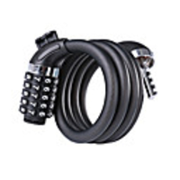 Wheel up Bike Cable Lock Portable Wearproof Security Self Coiling Resettable Combination For Road Bike Mountain Bike MTB Cycling Bicycle Metal Black