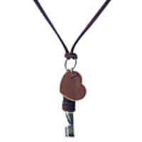 Whistle Shape Leather Strap Necklace