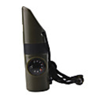 Whistle with Compass, Thermometer, Torch and Strap(Army Green)