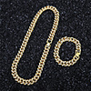 White Cubic Zirconia Jewelry Set Cuban Link Happy Baroque European Earrings Jewelry Gold / Silver For Street Festival 1 set