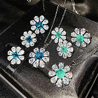 White Cubic Zirconia Jewelry Set Earrings Set Geometrical Flower Snowflake Crown Artistic Classic Trendy Sweet Fashion Rhinestone Earrings Jewelry Silver For Christmas Party Evening Gift Formal miniinthebox
