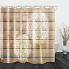 White Dandelion Wooden Board Digital Printing Shower Curtain Shower Curtains Hooks Modern Polyester New Design