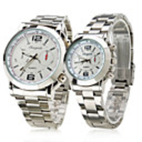 White Face Pair of Alloy Analog Quartz Couple