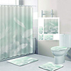 White Feather Digital Printing Four-Piece Set Shower Curtains Hooks Modern Polyester Machine Made Waterproof Bathroom