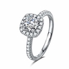 white gold plated sterling silver halo setting d-e color moissanite simulated diamond engagement ring for women,  1/2 carat size 7