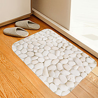 White Pebble Digital Printing Floor Mat Modern Bath Mats Nonwoven / Memory Foam Novelty Bathroom miniinthebox