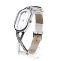 White PU Leather Band Women
