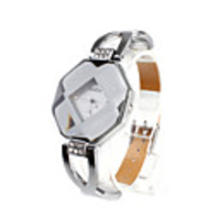 White PU Leather Band Women