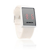 White Silicone Band Unisex Red LED Sports Wrist Watch