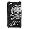 White Skeleton Pattern PVC Case for iPhone 4,  4S (Black)