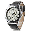 White Surface Black Band PU Quartz Watch For Men