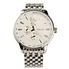 White Tone Stainless Steel Round Shape Quartz Watch For Men White Silvery